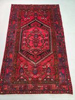 Top-down view of rug on neutral background