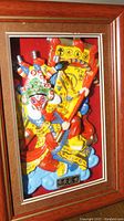 Framed 3D wall art of Monkey King with colorful costume, staff, and Chinese decorative elements.
