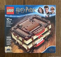 Front of sealed LEGO box showing set 30628 The Monster Book of Monsters from Harry Potter, 320 pieces, age 10+.