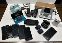 Overview of all items laid out on white surface