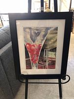 Framed watercolor painting showing full artwork and frame details