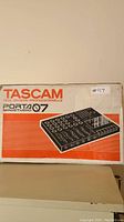 Box of the Tascam Porta 07 Ministudio, showing branding and model number.