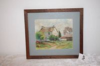 Front view of the framed and matted pastel landscape
