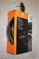 Photo of the unopened box of the Ozark Trail 3-piece cast iron skillet set showing the brand and packaging design.