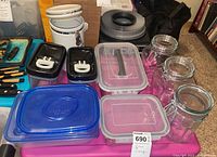 Full view of all canisters and containers on table