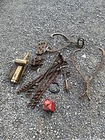Photo showing full lot with all tools spread on gravel surface