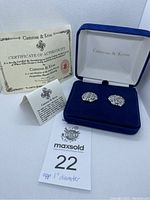 Pair of Camrose & Kross Jackie Kennedy inspired earrings with certificate of authenticity and original presentation box.