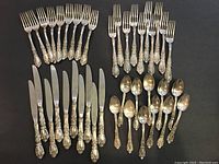 Overview of flatware groups on black background