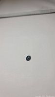Small oval cabochon blue star sapphire gemstone shown placed on a white background.