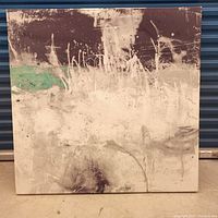 Full view of the square abstract vinyl art painting showing the overall composition and color scheme.