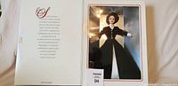Barbie Classique 'Romantic Interlude' doll in original box with inside storyline text visible.