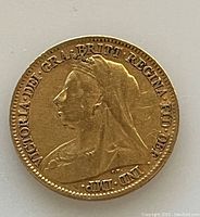 Obverse side showing Queen Victoria Old Veiled Head portrait and legend