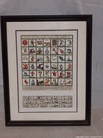 Framed wall art print with white mat and dark wood frame on a plain background.