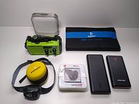 Overview shot showing all seven items laid out together