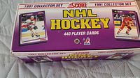 Image of the 1991 Score NHL Hockey Card Collector Set box showing 440 player cards.
