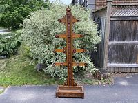 Full view of the oak hall stand showing overall height and structure