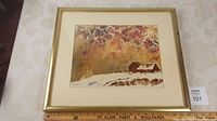 Full view of gallery framed art print 'Fire Sky' by A. Amer