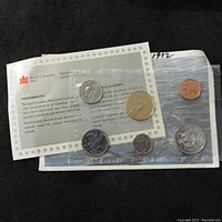 1992 Canadian uncirculated coin set in sealed plastic with certificate from Royal Canadian Mint