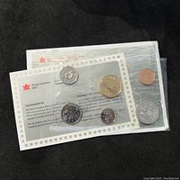 Photo of 1994 Canada 6 coin set with coins visible in sealed blister pack showing front side details.