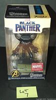 Funko Wobblers Black Panther figure with brown costume, Marvel Collector Corps Exclusive in original box.