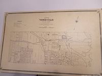 Full view of the antique map showing layout, roads, and property divisions of Yorkville and vicinity.
