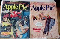 Both vintage Apple Pie magazines laid side-by-side showing front covers and titles
