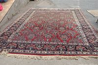 Full view of rug laid out on ground