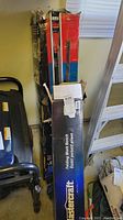 Photo showing stacked work stands in original packaging, Mastercraft brand visible on one box.