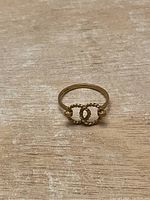 Top view of 10k gold ring with double rope design showing the intricate twisted patterns.