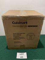 Original cardboard box of Cuisinart CPC-600N1WM1 electric pressure cooker showing brand, model number, and product details.