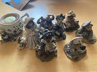 14 Boyd's Bears figurines arranged on a table showing details and variety