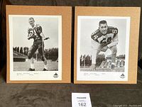 Both mounted 8x10 black and white promo photos together, showing player poses and backing.