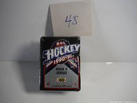 Front face of sealed 1990-91 Upper Deck NHL Hockey High Series factory set box.