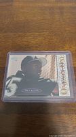 1994 Upper Deck Victory Lane Michael Jordan baseball card with autograph in protective sleeve.