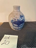 Full view of the Salmon Falls Stoneware crock jug showing shape and overall condition.