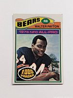 Front side of 1977 Topps Walter Payton football card