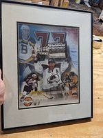 Framed Ray Bourque collage featuring multiple images of the player and Stanley Cup, numbered and produced by PF Gold.