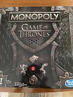 Game of Thrones Monopoly game box cover with shield and emblem detail