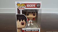 Front view of boxed Rocky Balboa Funko Pop #1177 showing figure and packaging clearly.