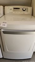 Front view of LG dryer showing control panel and door