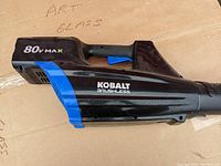 Side view showing Kobalt 80V Max branding and brushless motor indication