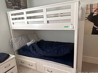 Front angle showing entire bunk bed and drawers