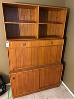 Front view of assembled three-piece cabinet