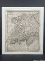 Full view of the antique hand-coloured map on foam-board mounted and shrink-wrapped.