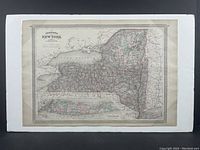 Full view of the hand-coloured map mounted on foam board.