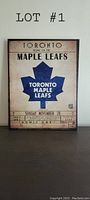 Front view of Toronto Maple Leafs canvas art showing the full design and frame.