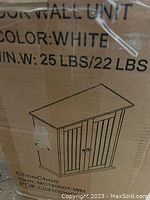 Box showing illustration of assembled medicine cabinet wall unit with two doors, white color, brand ChooChoo, item number MCT80097-WH.