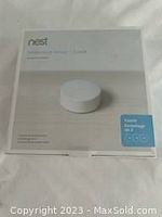 Front of sealed Nest Temperature Sensor 3-pack box showing product image and branding