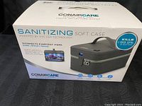 Box of ConairCare sanitizing soft case showing product branding and technology details.