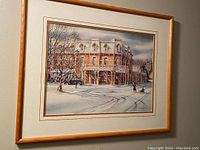 Framed vintage print showing the entire artwork and frame.